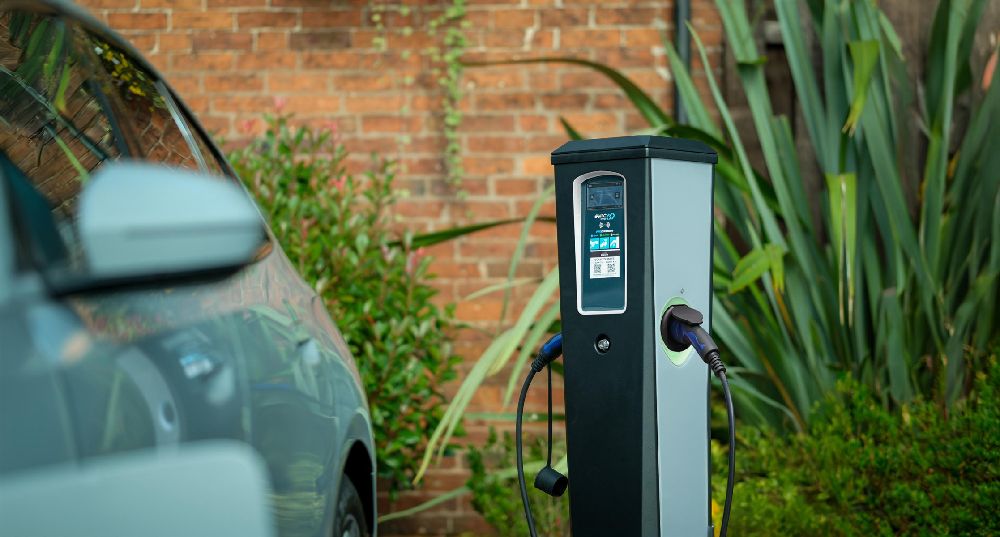 Commercial EV charging at a golf club car park.